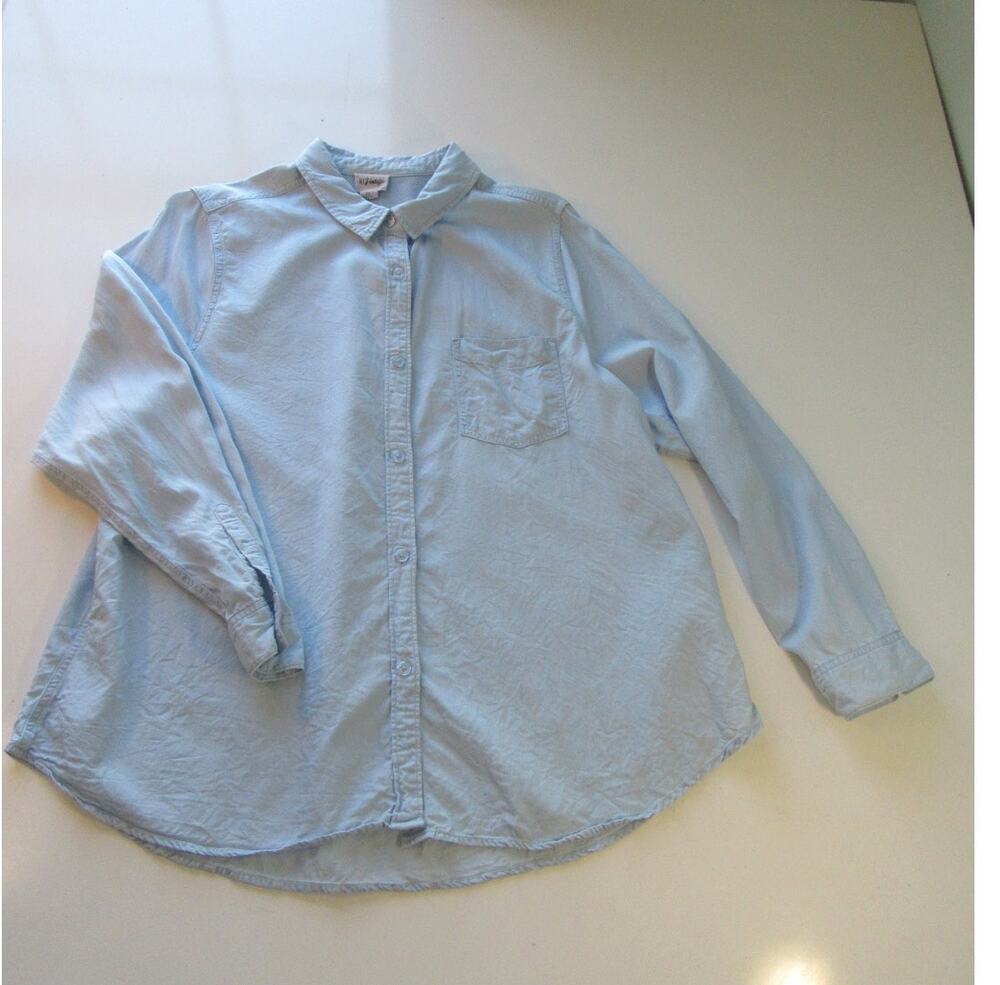 Como Vintage Long Sleeve Blue 100% Lyocell Button Up Shirt Women's 2X